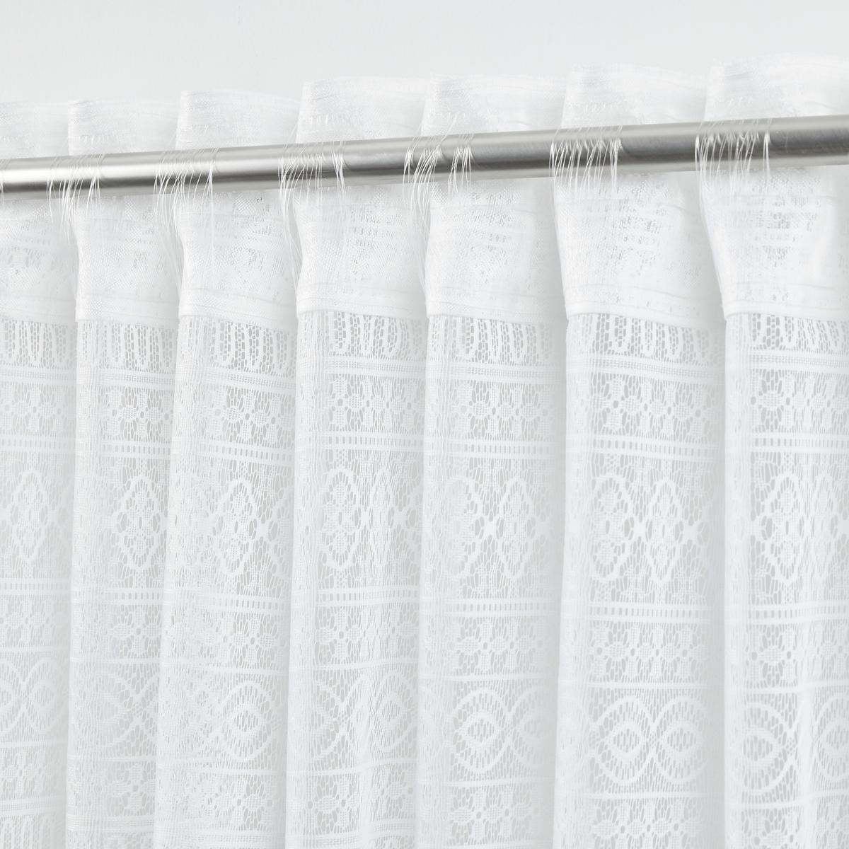 Končana Zavesa Theresa - bela, Romantika, tekstil (140/245cm) - Zandiara