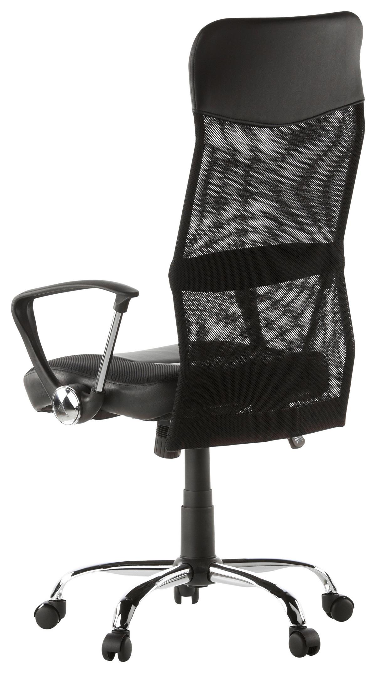 Pisarniški Stol Stryka Netz, Črna - srebrne barve/črna, Basics, kovina/umetna masa (60/122/52cm) - MID.YOU