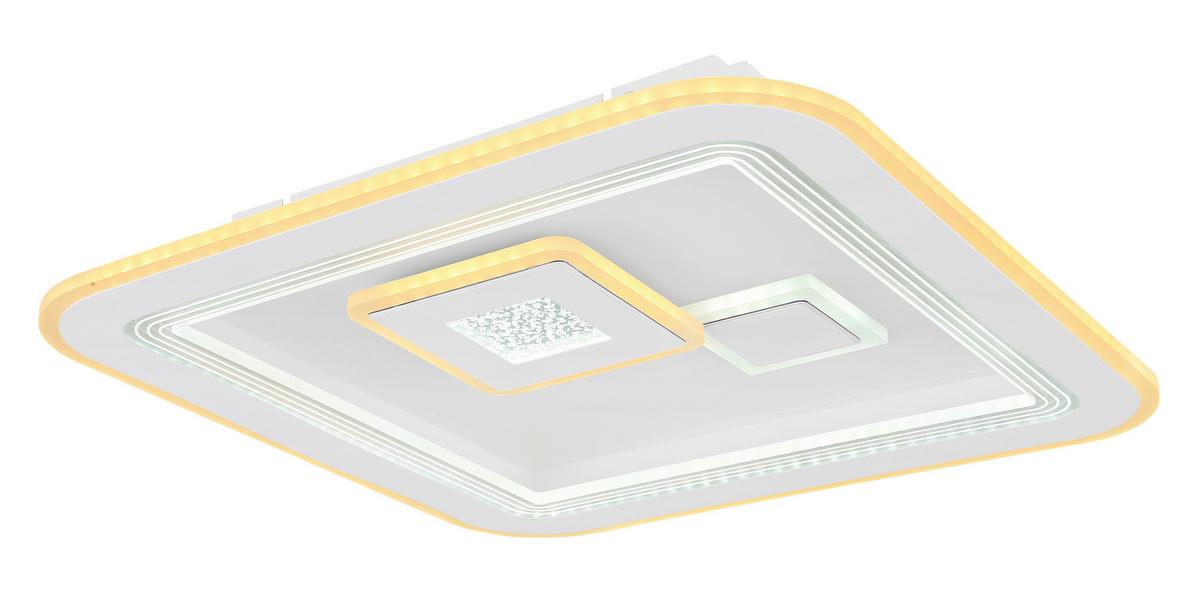 LED-Deckenleuchte Valeria in Opal/Weiß max. 40 Watt - Klar/Opal, Design, Kunststoff/Metall (46,6/46,6/7,4cm) - Globo