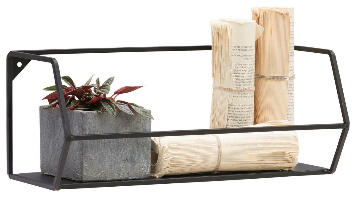 REGAŁ ŚCIENNY NORA - czarny, Trend, metal (40/16/16cm) - Landscape