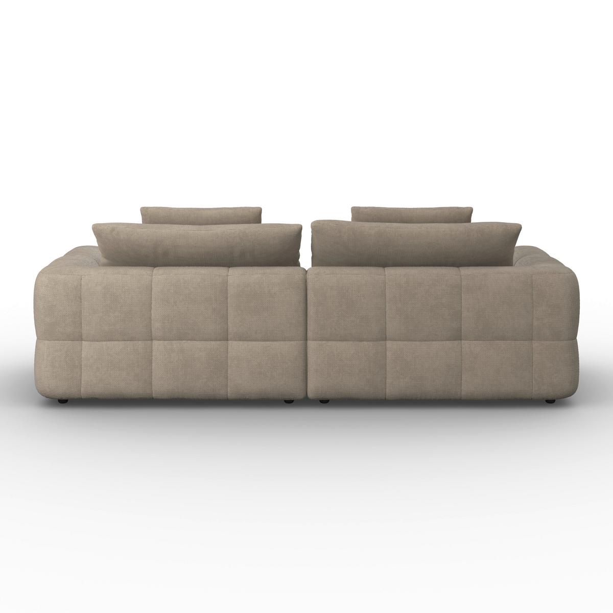 Zofa Lea, Bež, Šenilja, Žamet - črna/bež, Moderno, kovina/tekstil (284/87/110cm) - Bessagi Home