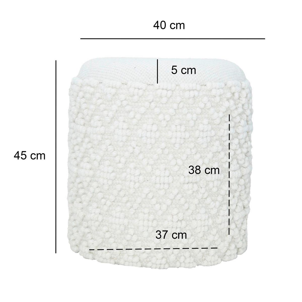 HOCKER WL7.420 - Weiss, Basics, Textil (40/45/40cm) - Livetastic