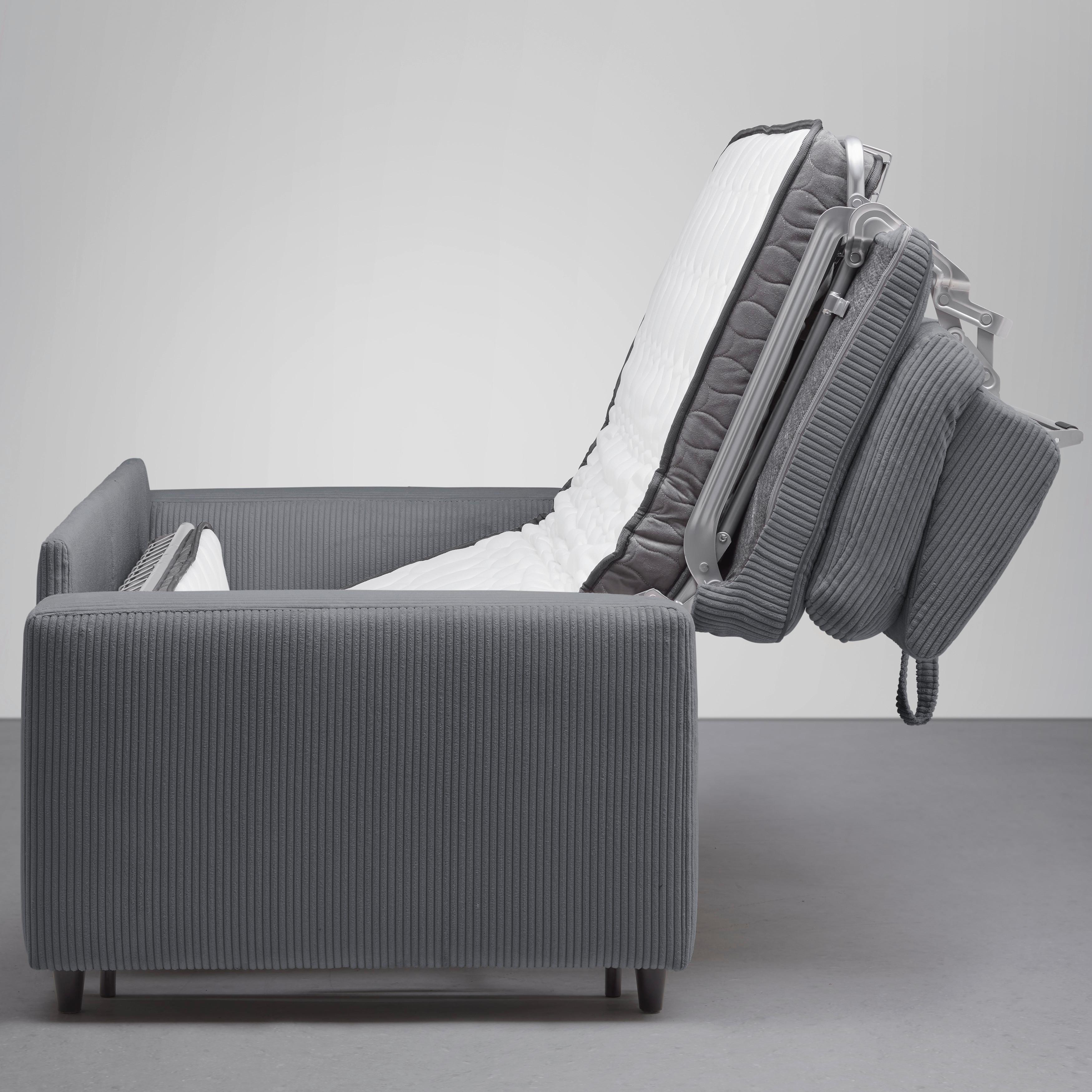 BÄDDSOFFA AGNETA -BASED- - mörkgrå/svart, Modern, trä/textil (200/83/97cm) - Premium Living