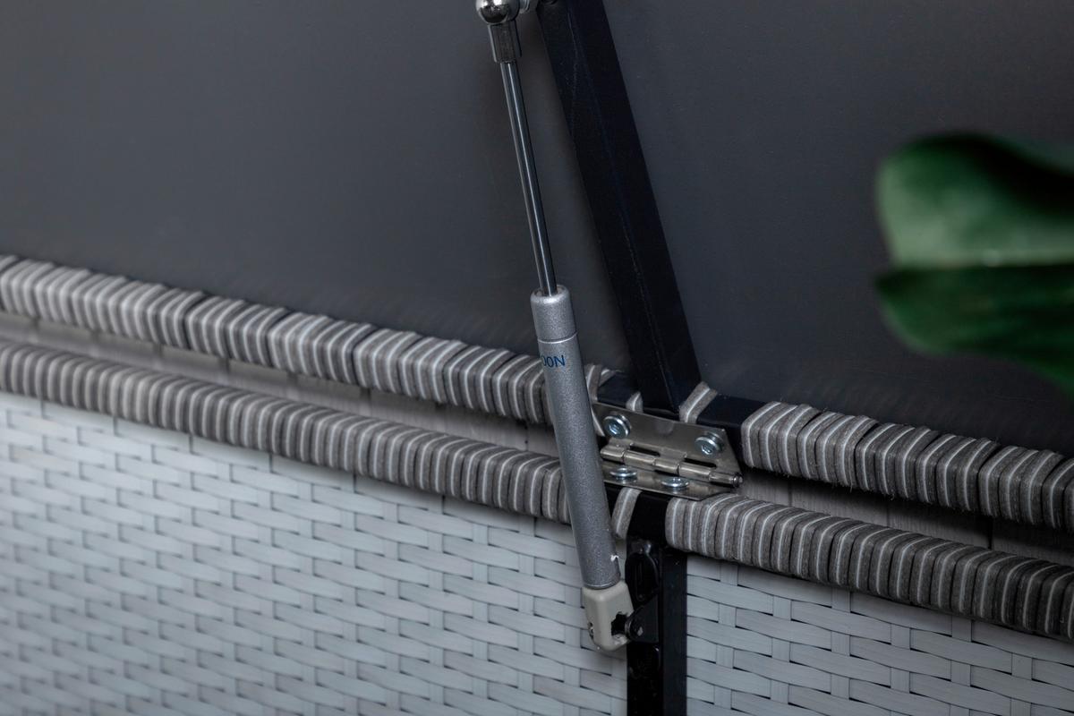 Kissenbox London ca. 130x61x60 cm Grau - Grau, KONVENTIONELL, Kunststoff (130/61/60cm) - Gardenson