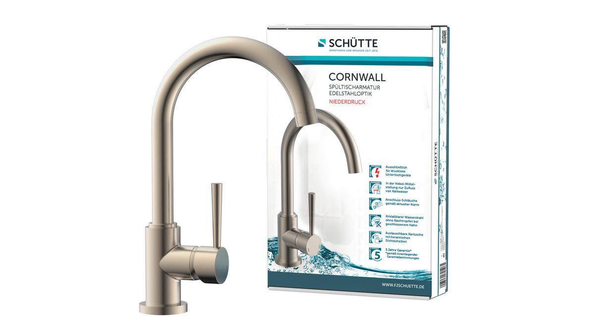 Küchenarmatur Cornwall in Edelstahlfarben - Edelstahlfarben, LIFESTYLE, Kunststoff/Metall (34cm) - Schütte