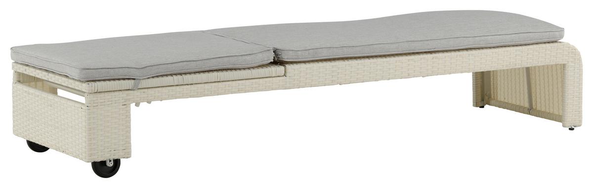 Sonnenliege London ca. 60x32x196 cm Weiß - Weiß, KONVENTIONELL, Kunststoff (60/32/196cm) - Gardenson