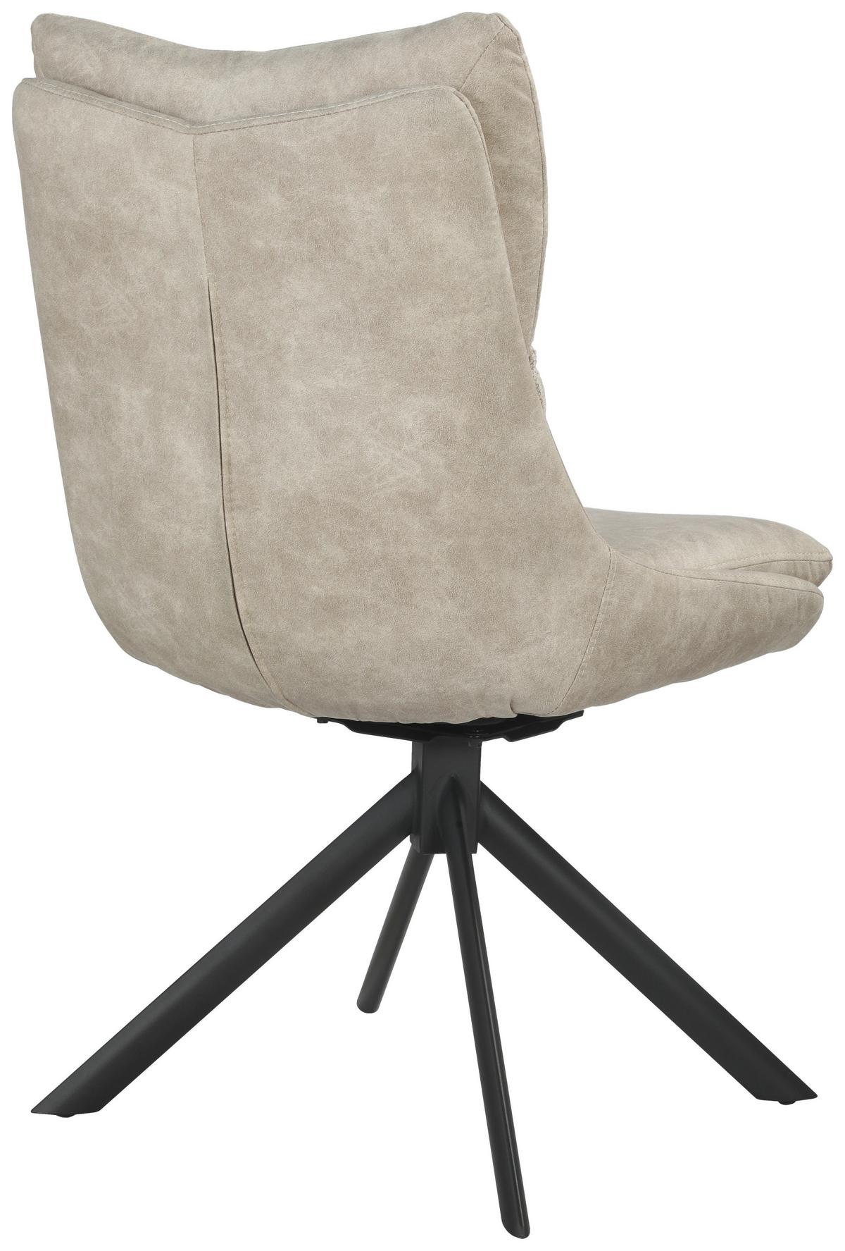 Scaun REMY - bej/negru, Design, metal/textil (49/67/89,5cm) - Premium Living