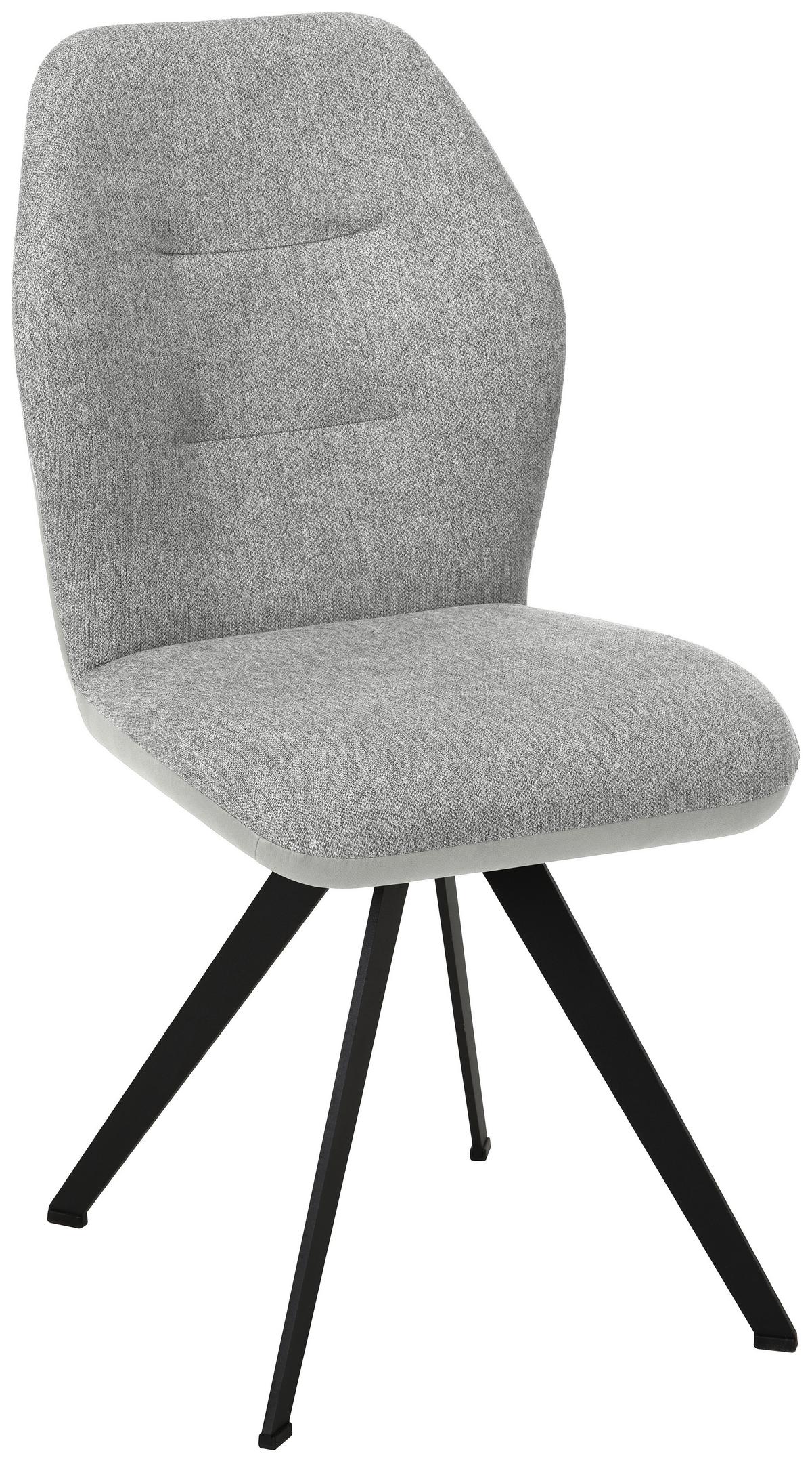 Stuhl Storm in Hellgrau - Hellgrau, Modern, Textil/Metall (48cm) - Premium Living