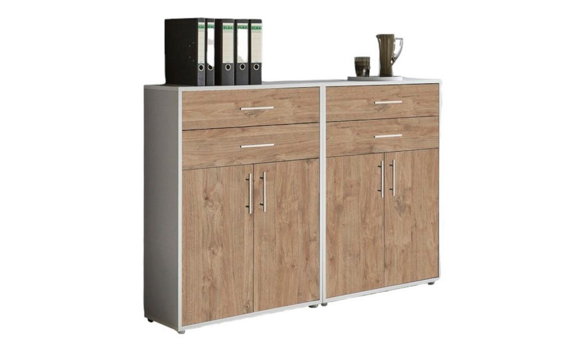 Aktenschrank Office Edition Sw Set 17 Grau/Eichefarben - Eichefarben/Grau, MODERN, Holzwerkstoff (168,8/113,6/33cm) - MID.YOU