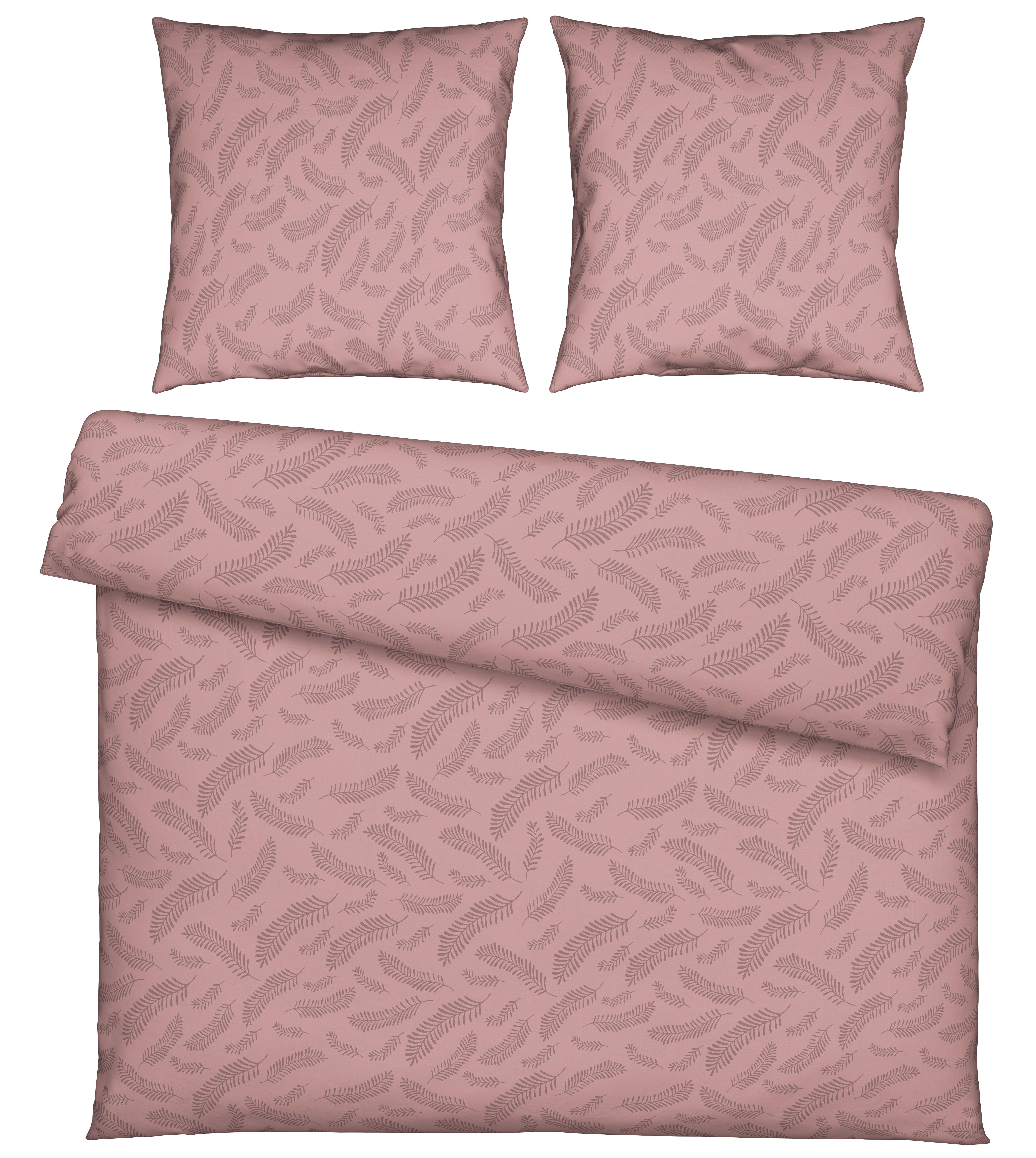 Bettwäsche Ferns XXL Mauve ca. 200x200cm - Mauve, MODERN, Textil (200/200cm) - Mömax