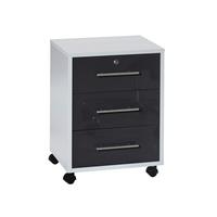 ROLLCONTAINER OFFICE EDITION - Silberfarben/Anthrazit Hochglanz, LIFESTYLE, Holzwerkstoff/Metall (44/58/40cm) - MID.YOU