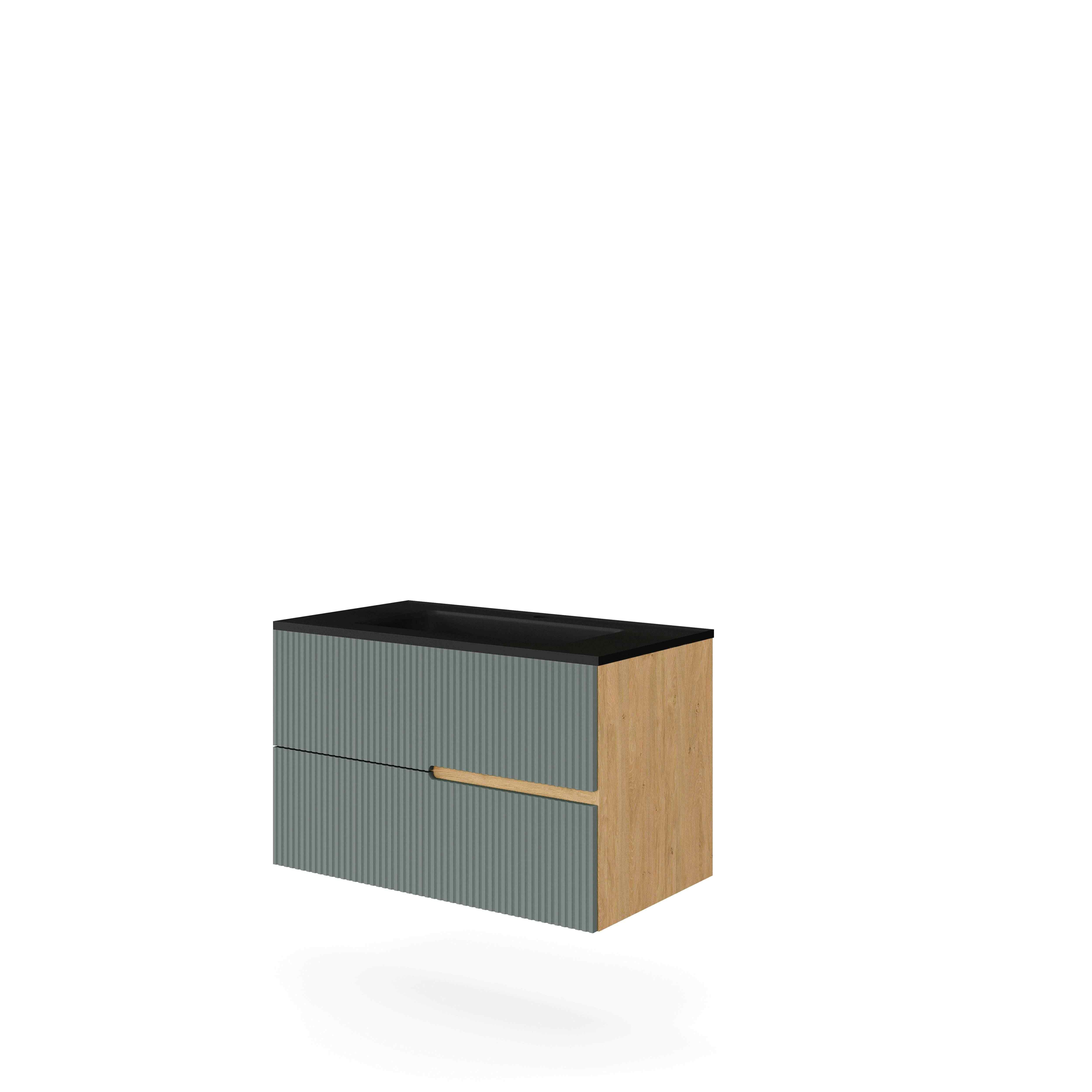 MASCĂ PENTRU LAVOAR EVA - verde salvie/gri închis, Modern, materiale naturale/material pe bază de lemn (81/53/46cm)