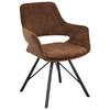 STOL MED ARMSTÖD ADRIANA - grön/brun, Modern, metall/trä (61/85/62,5cm) - Mömax