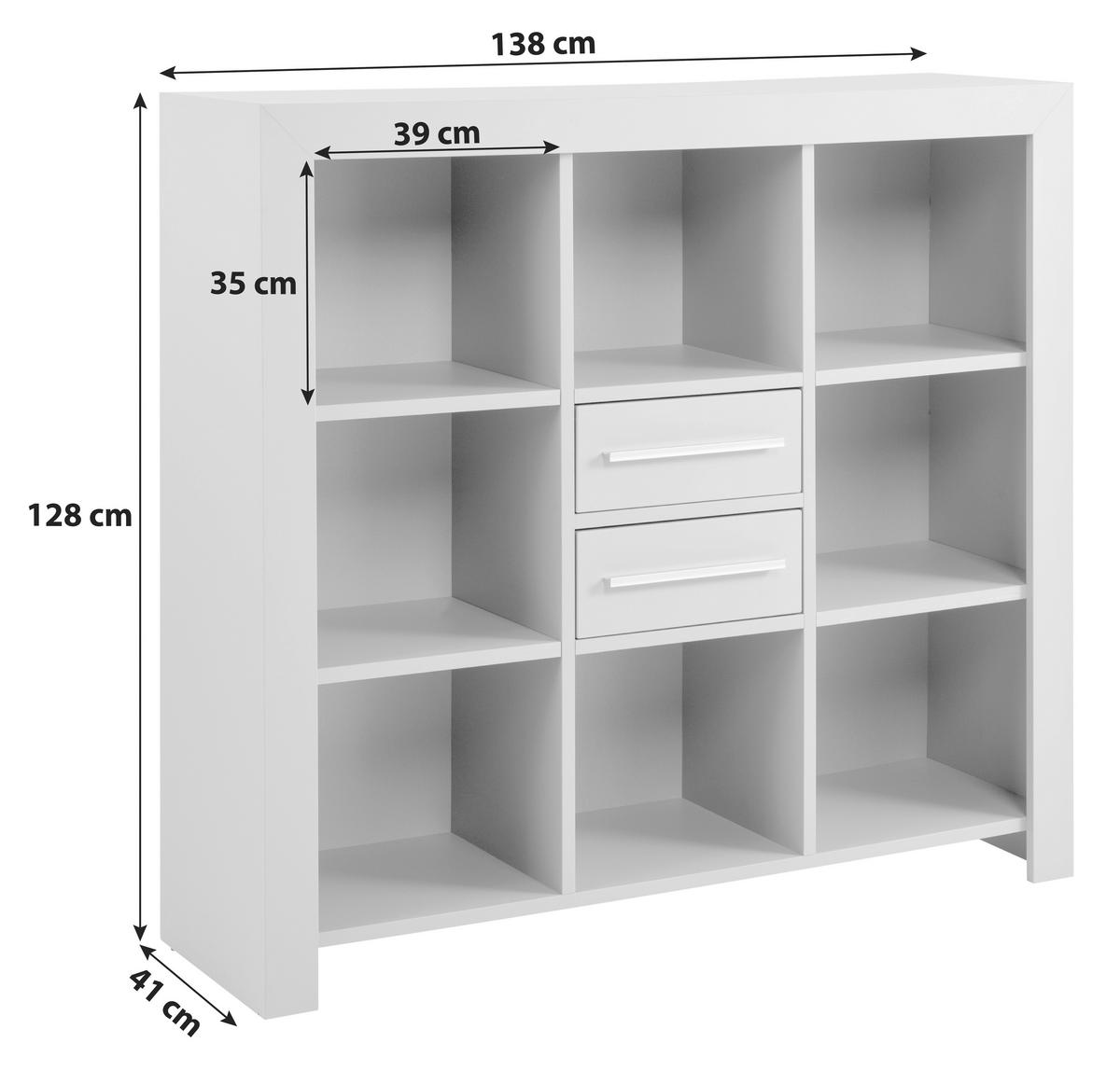 Standregal in Grau 'Nikola' - Silberfarben/Schwarz, KONVENTIONELL, Holzwerkstoff/Kunststoff (138/128/41cm) - MID.YOU
