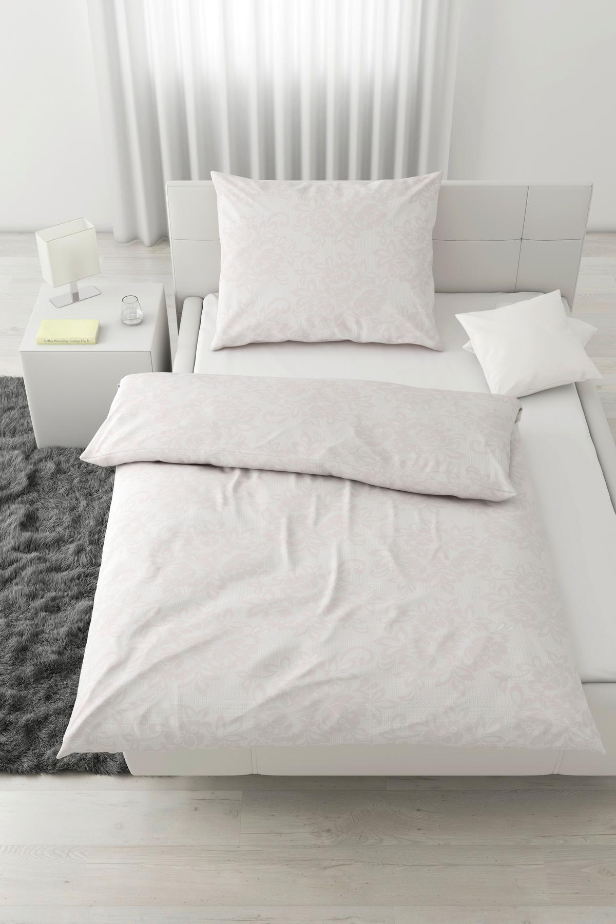 BETTWÄSCHESET SENTA - Weiss, Romantik / Landhaus, Textil (160/210cm) - Modern Living