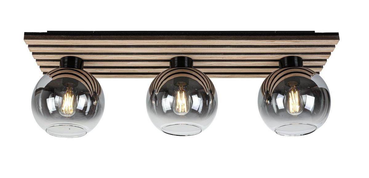 LAMPA SUFITOWA KENTUCKY *SBN* - kolor dębowy/czarny, Basics, materiał drewnopochodny/tworzywo sztuczne (75/23/23cm) - Novel