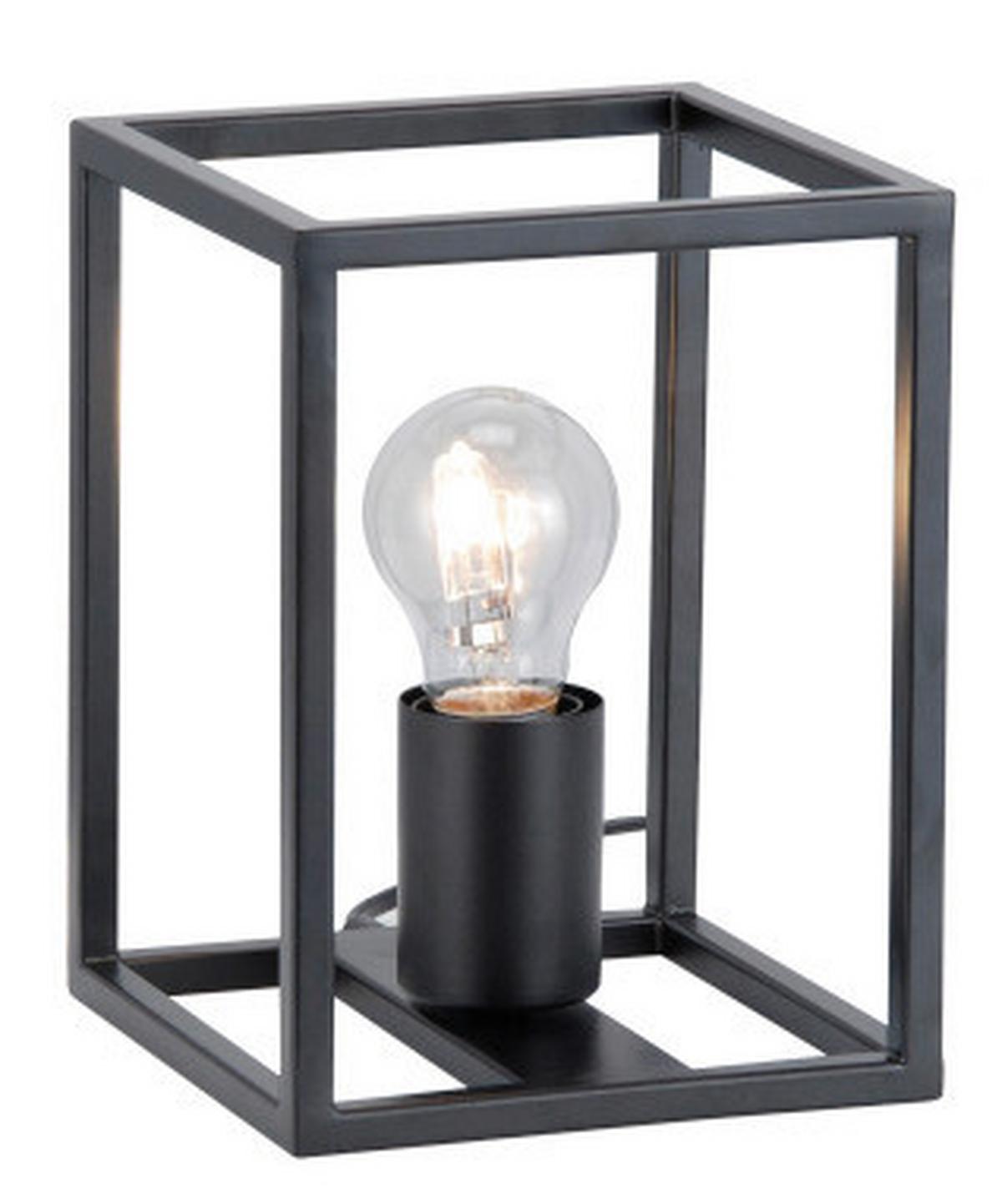 Tischleuchte Qaudri max. 40 Watt - Schwarz, Konventionell, Metall (15/15/15cm) - Modern Living