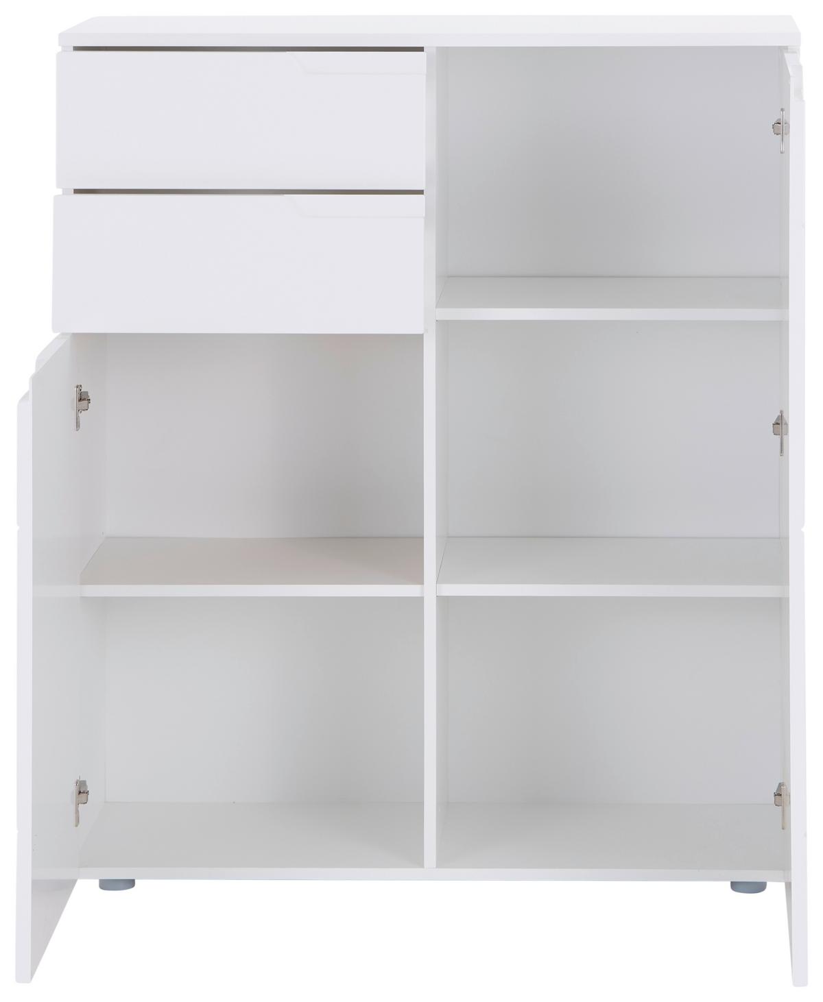 Komoda Hilton - bijela/srebrne boje, Moderno, drvni materijal/plastika (100/119,8/40cm) - Modern Living