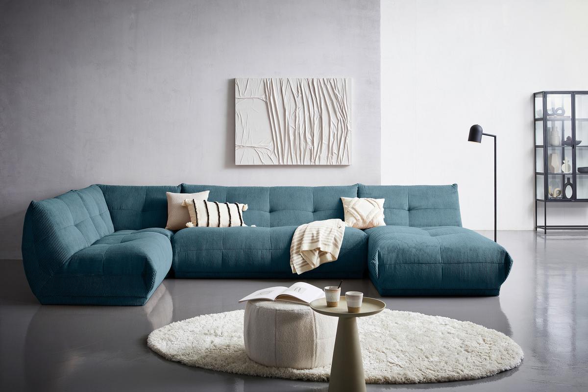 Modul Sofa Giselle Ottomane Petrol - Petrol, Trend, Textil (105/80/185cm) - Livetastic