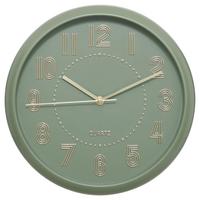 Wanduhr Calmo Olivgrün - Olivgrün, Glas/Kunststoff (30,5/4,3cm) - Mömax
