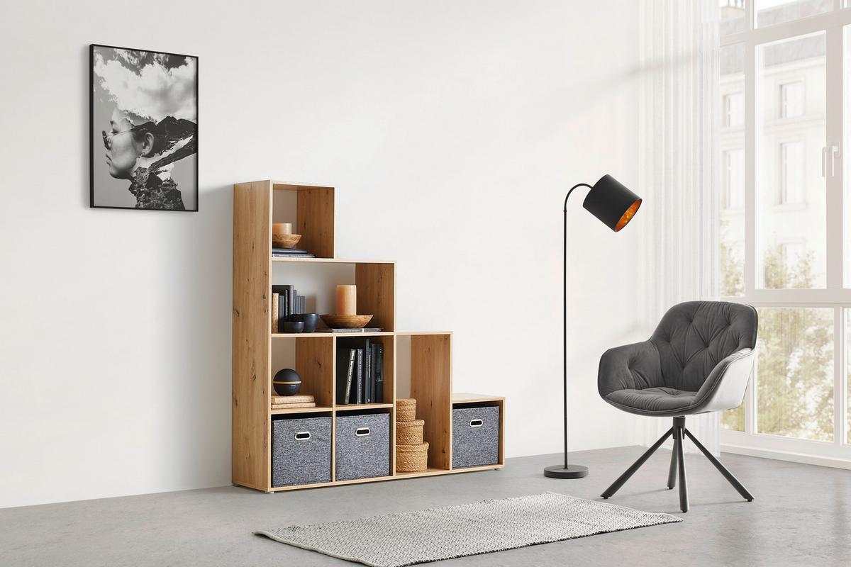 Regal Cassa 2 Eichefarben - Eichefarben, Konventionell, Holzwerkstoff (148/150/35cm) - Mömax