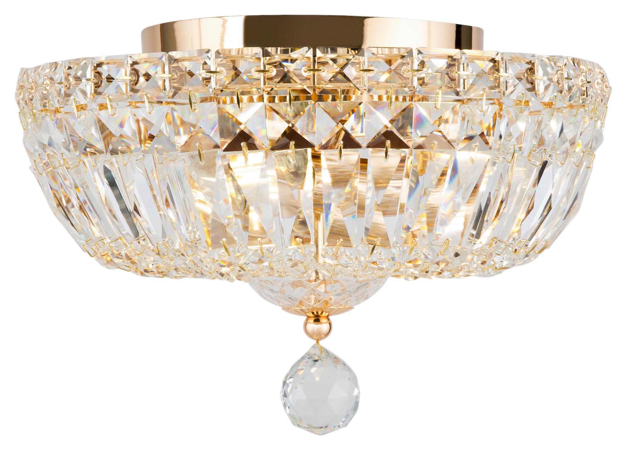 Kronleuchter Basfor Goldfarben max. 60 Watt - Goldfarben, Trend, Glas/Metall (30/18/30cm) - MAYTONI