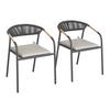 TRÄDGÅRDSSTOLAR SET BENICIO - mörkgrå/grå, Modern, metall/textil (56/80/64cm) - Bessagi Garden