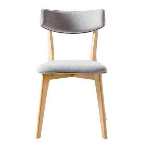 KRZESŁO COLSON - kolor naturalny/jasnoszary, Modern, drewno/tkanina (49.5/80/49.5cm) - home24