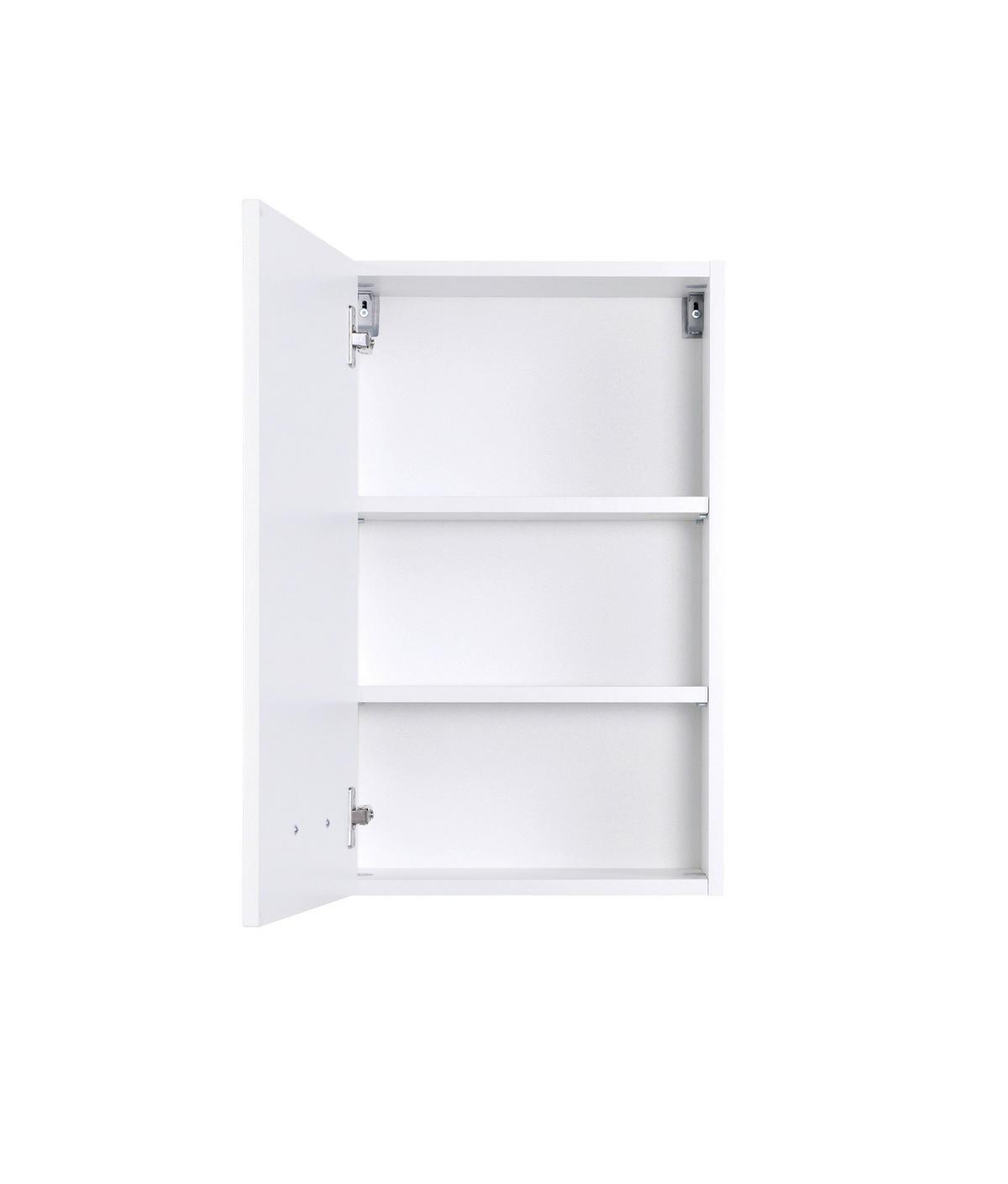 Oberschrank Florida in Weiß Hochglanz - Chromfarben/Weiß Hochglanz, MODERN, Holzwerkstoff/Metall (40/64/20cm)