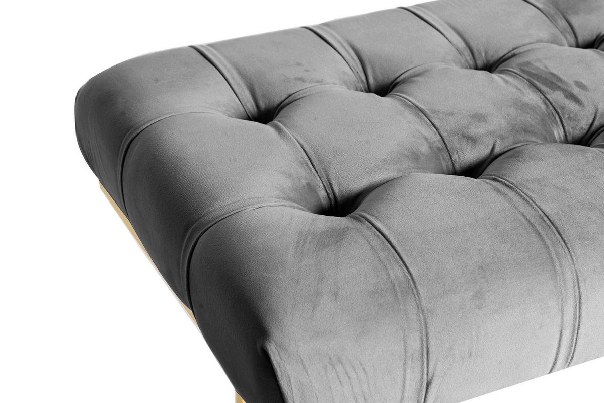 Hockerbank Parity Grau Samt - Grau, Design, Kunststoff (47/48/100cm) - Kayoom