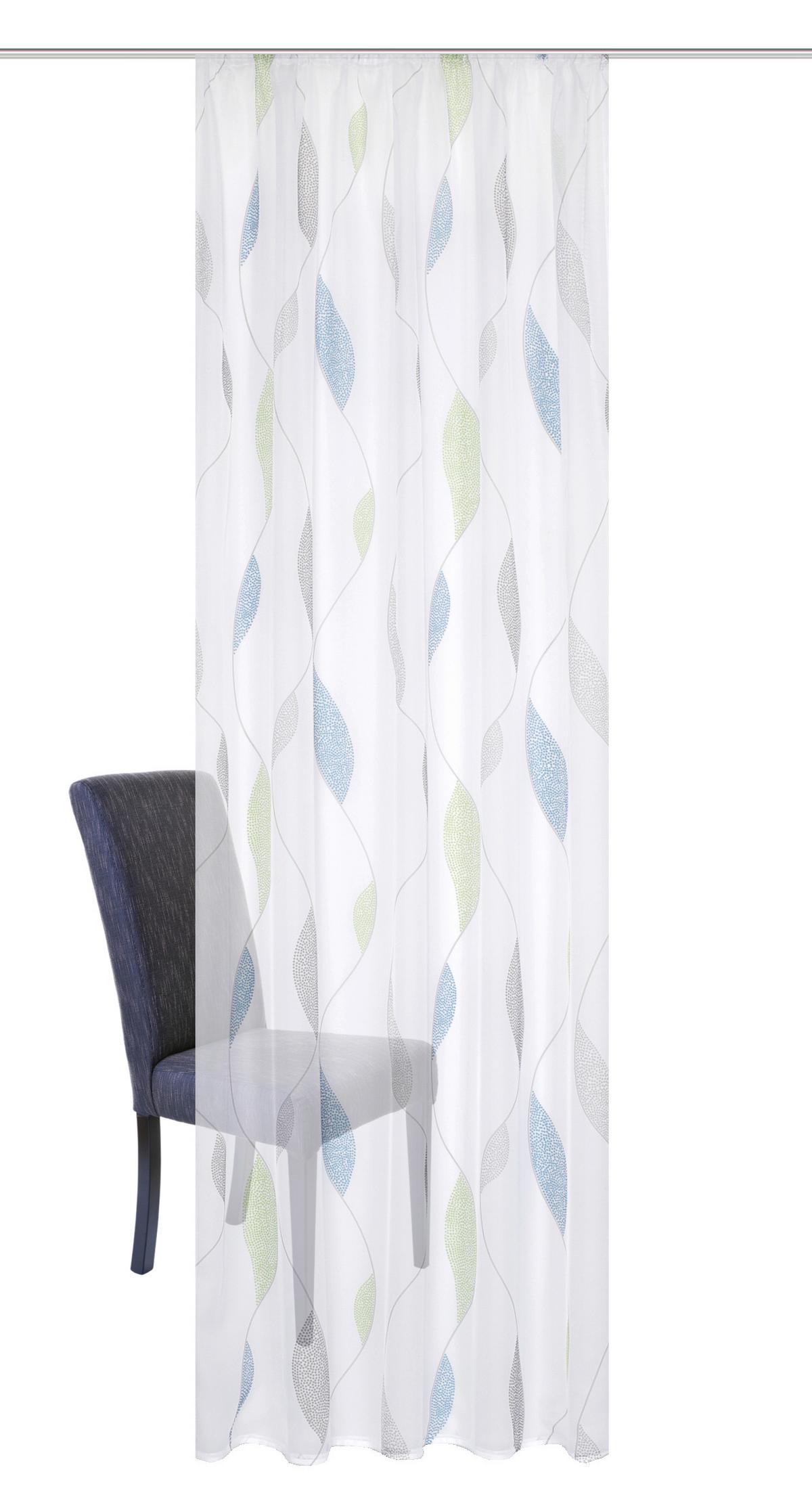 Fertigvorhang Paolo Blau/Grün ca. 140x145cm - Blau/Grün, KONVENTIONELL, Textil (140/145cm) - Schmidt W. Gmbh