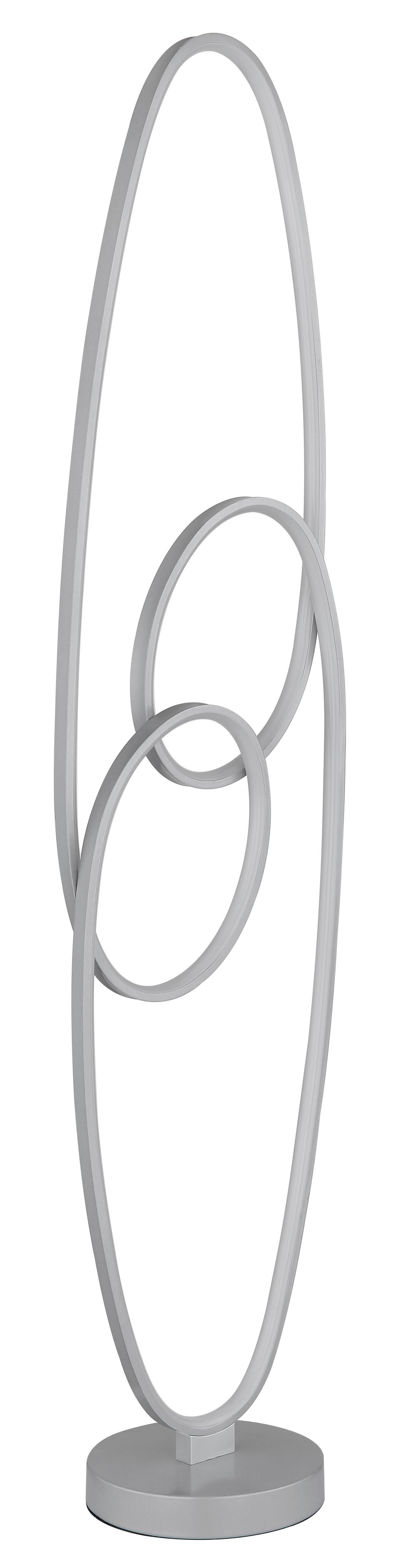 Stoječa Led-svetilka Spira, S Sijalko - srebrne barve/opal, Design, kovina/umetna masa (29/20/122cm) - Globo