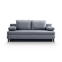 Schlafsofa Sorto Blaugrau - Blaugrau/Schwarz, Basics, Holz/Textil (200/91/100cm) - MID.YOU