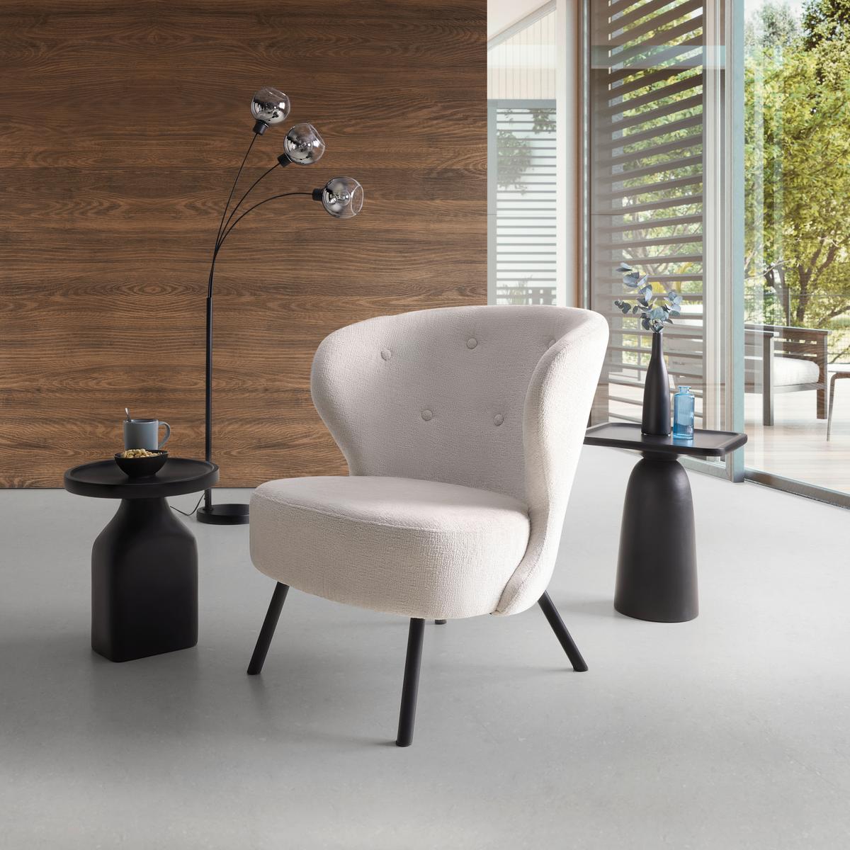 Sessel Floris Beige - Beige/Schwarz, ROMANTIK / LANDHAUS, Holz/Textil (67/77/73cm) - Mömax