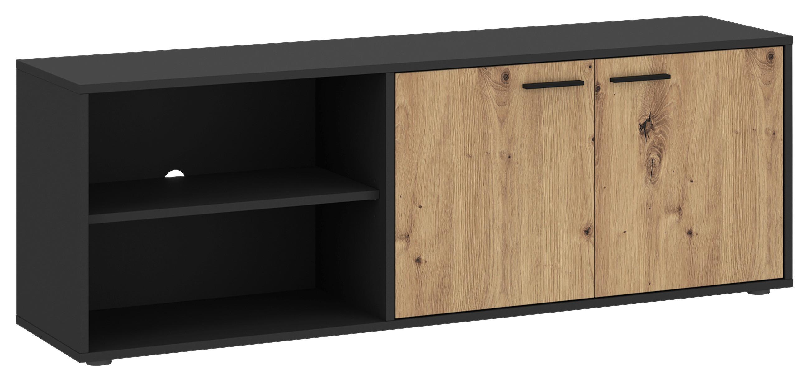 Tv Komoda Wilma - siva/hrast Artisan, Trend, drvni materijal/plastika (140/50/40cm) - Modern Living