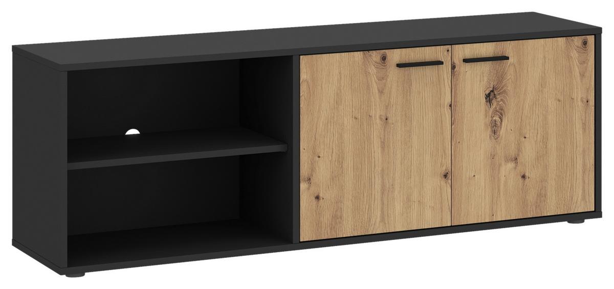 Tv Komoda Wilma - siva/hrast Artisan, Trend, drvni materijal/plastika (140/50/40cm) - Modern Living