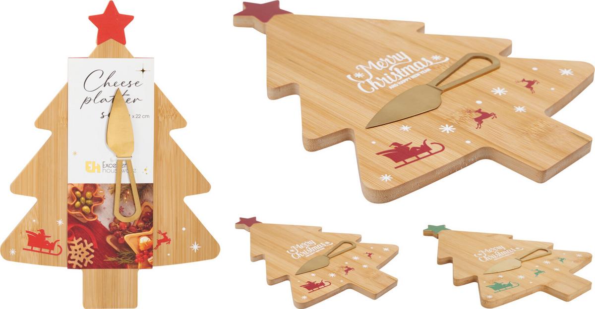 Set Tanjura Za Sir Snowy Tree - brončane boje/zelena, Basics, drvo/metal (22/31cm)