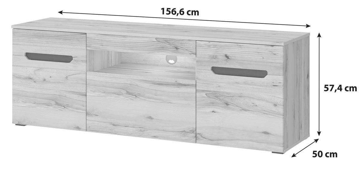 Tv-element Alana, Barva Bukve - Moderno, umetna masa/leseni material (156,6/57,4/50cm) - Mömax