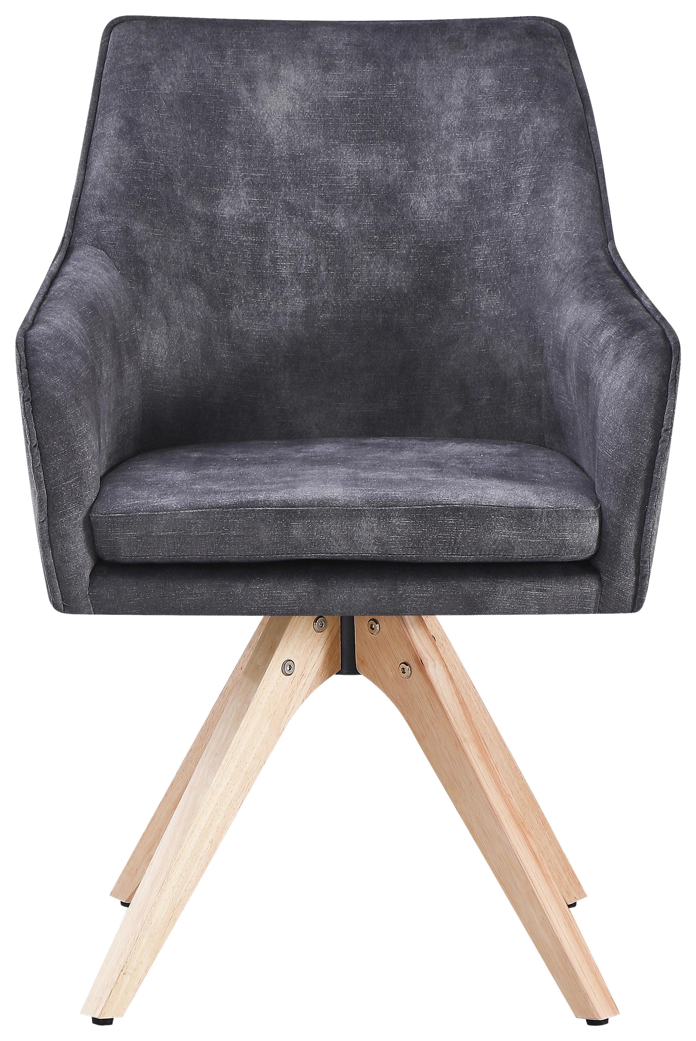 Stol Lisa, Črna - črna/siva, Konvencionalno, tekstil/les (62/83/63cm)