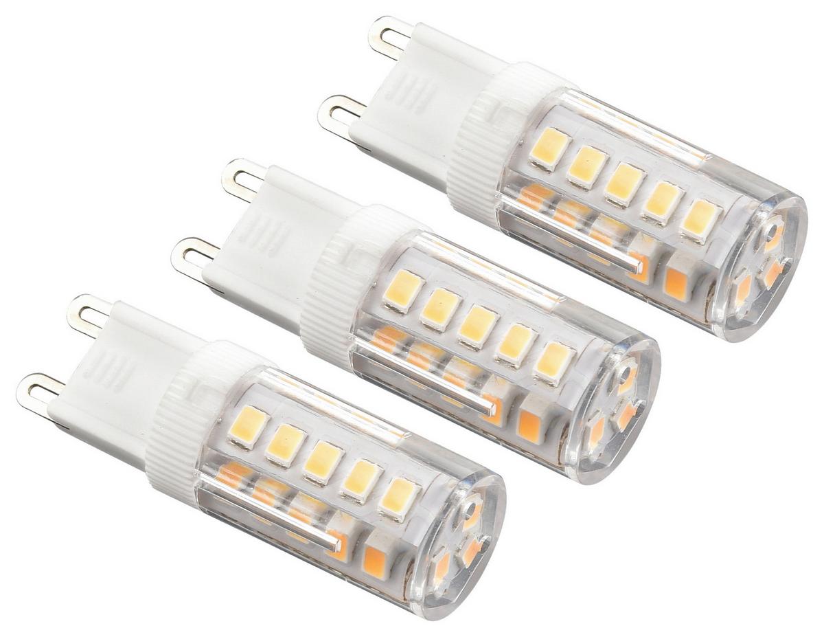 Set Led-sijalk Damian, 3 Kos, G9, 4,5 W - bela/prosojno, Konvencionalno, umetna masa (1,5/5,7cm) - Mömax