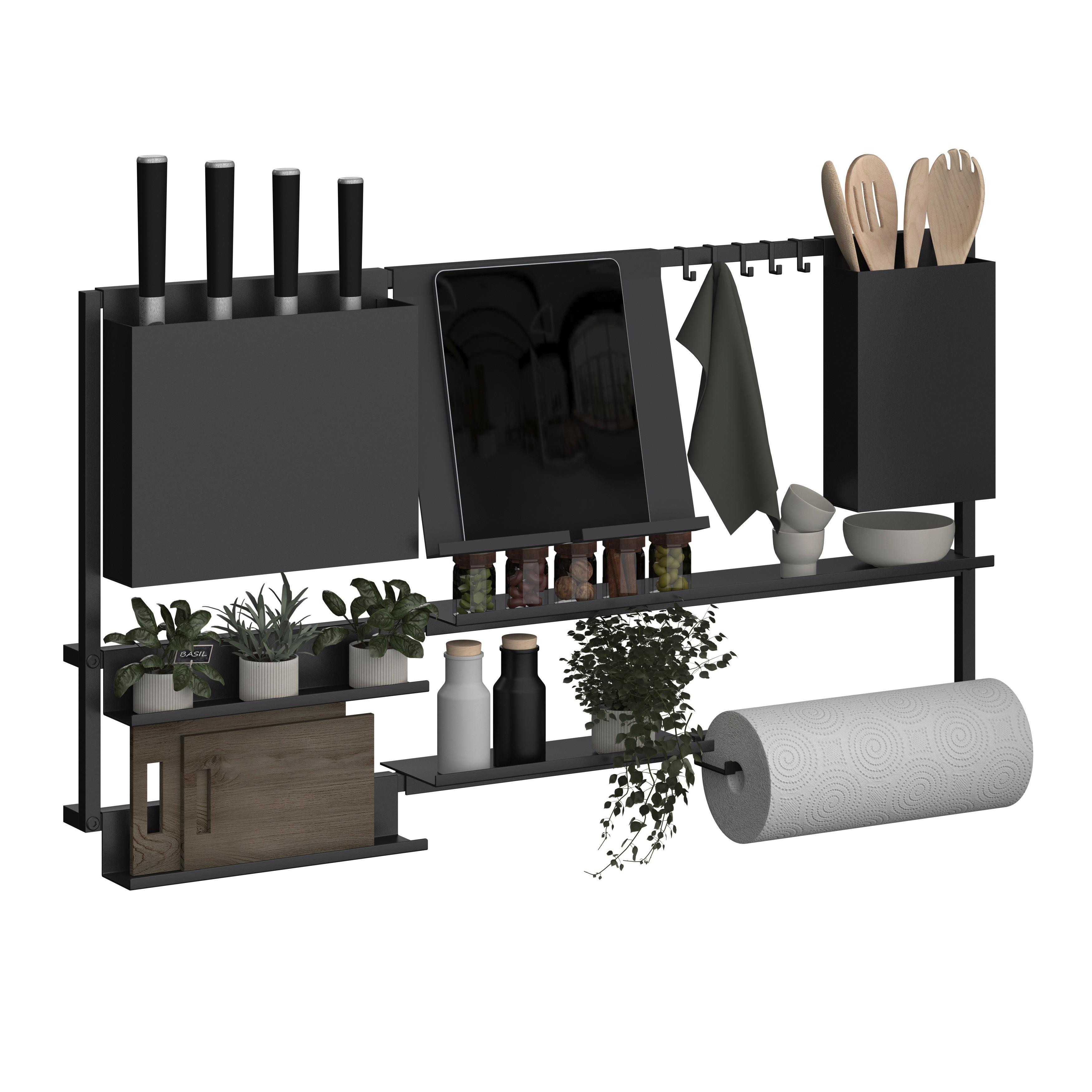 Universalablage Systemstyle Schwarz - Schwarz, MODERN, Metall (28/2,5/10,3cm) - System Style