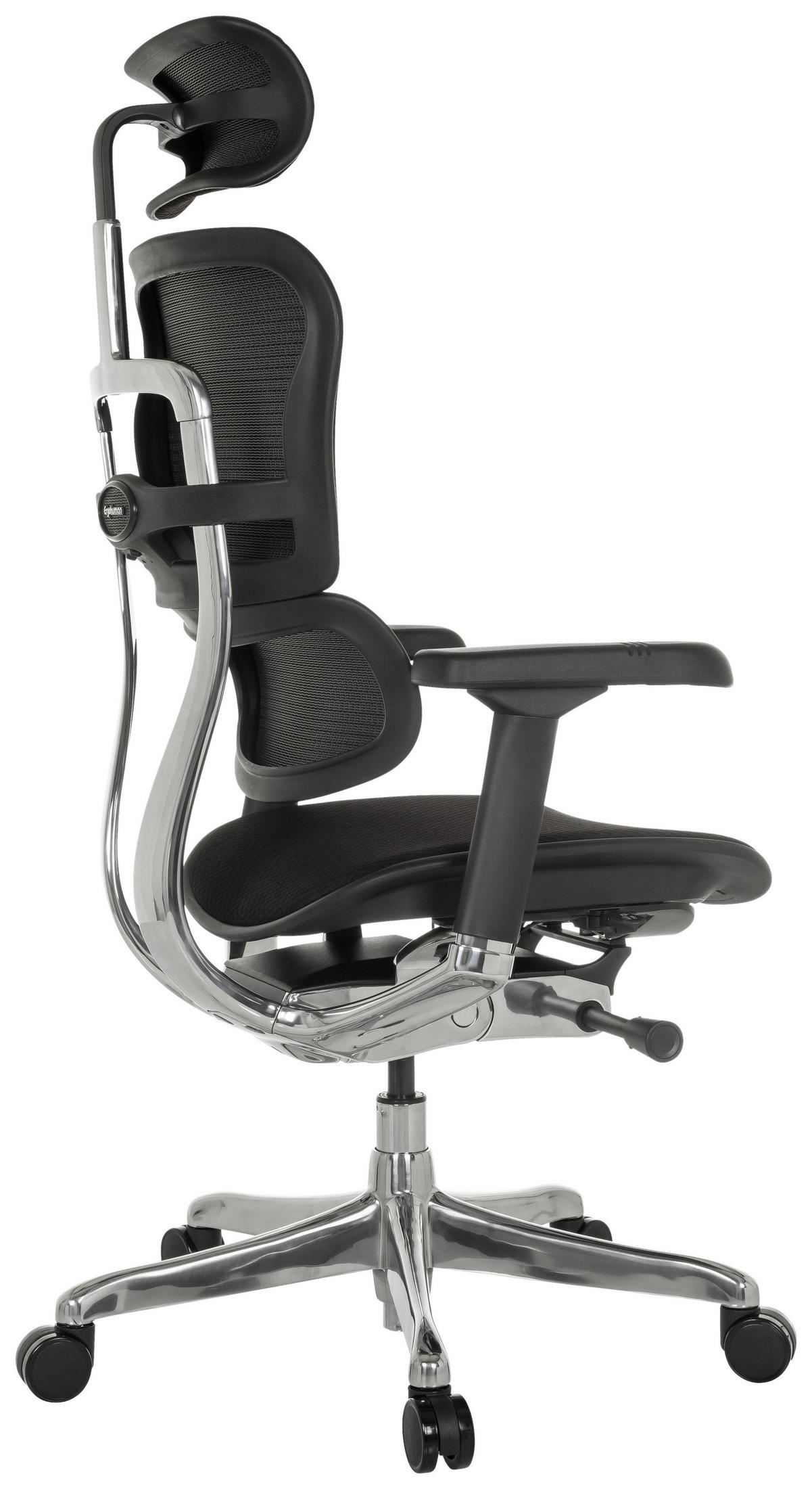 Pisarniški Stol Ergohuman Gen2, Črna - srebrne barve/črna, Moderno, kovina/umetna masa (78/117-136/64cm) - MID.YOU
