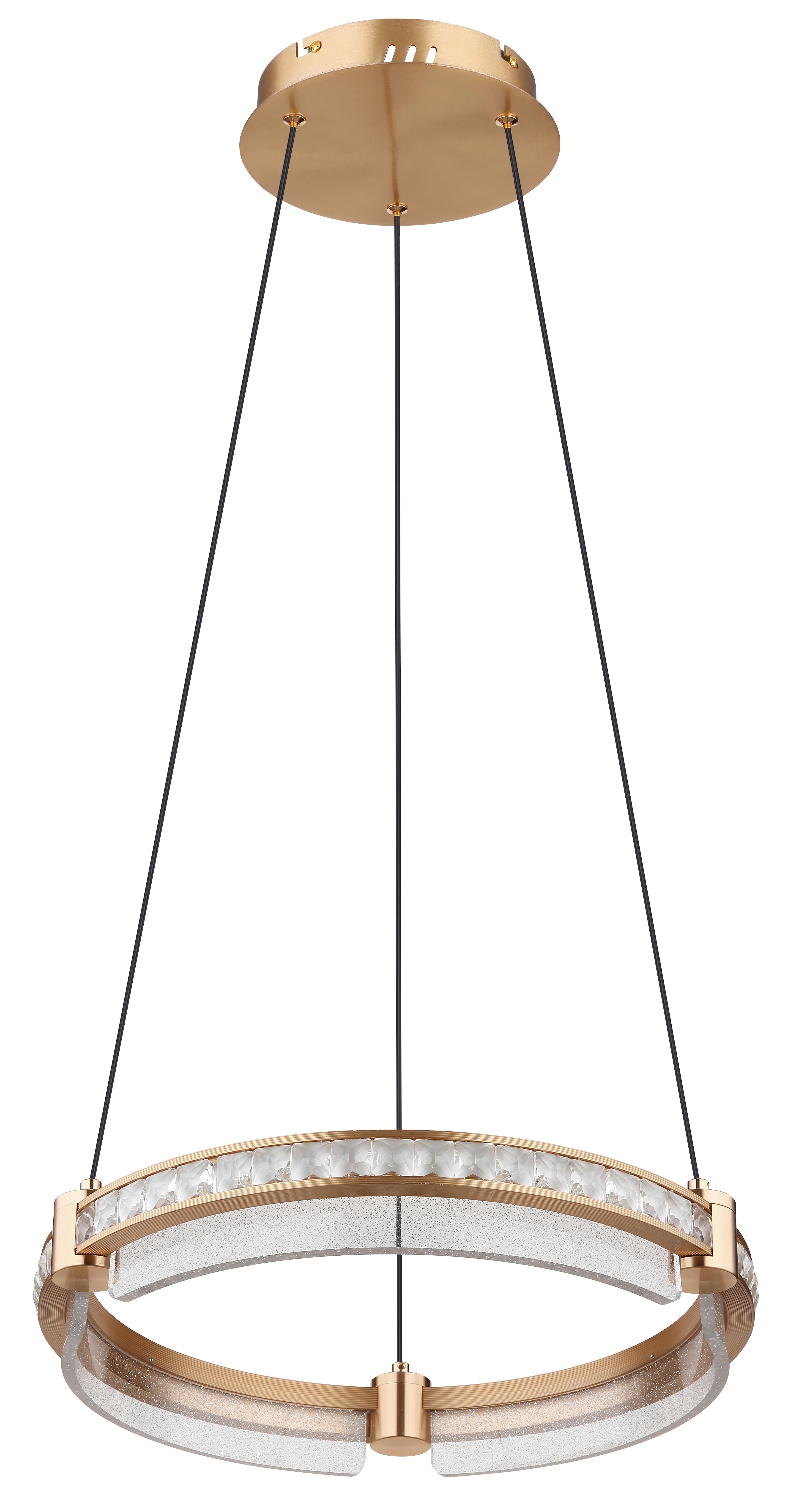 LED-HÄNGELEUCHTE 67196-36H  BLONDIE - Klar/Goldfarben, Design, Glas/Kunststoff (40/120cm) - Globo