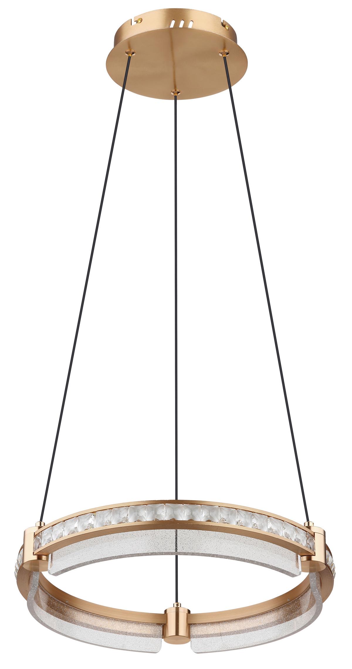 LED-HÄNGELEUCHTE 67196-36H  BLONDIE - Klar/Goldfarben, Design, Glas/Kunststoff (40/120cm) - Globo
