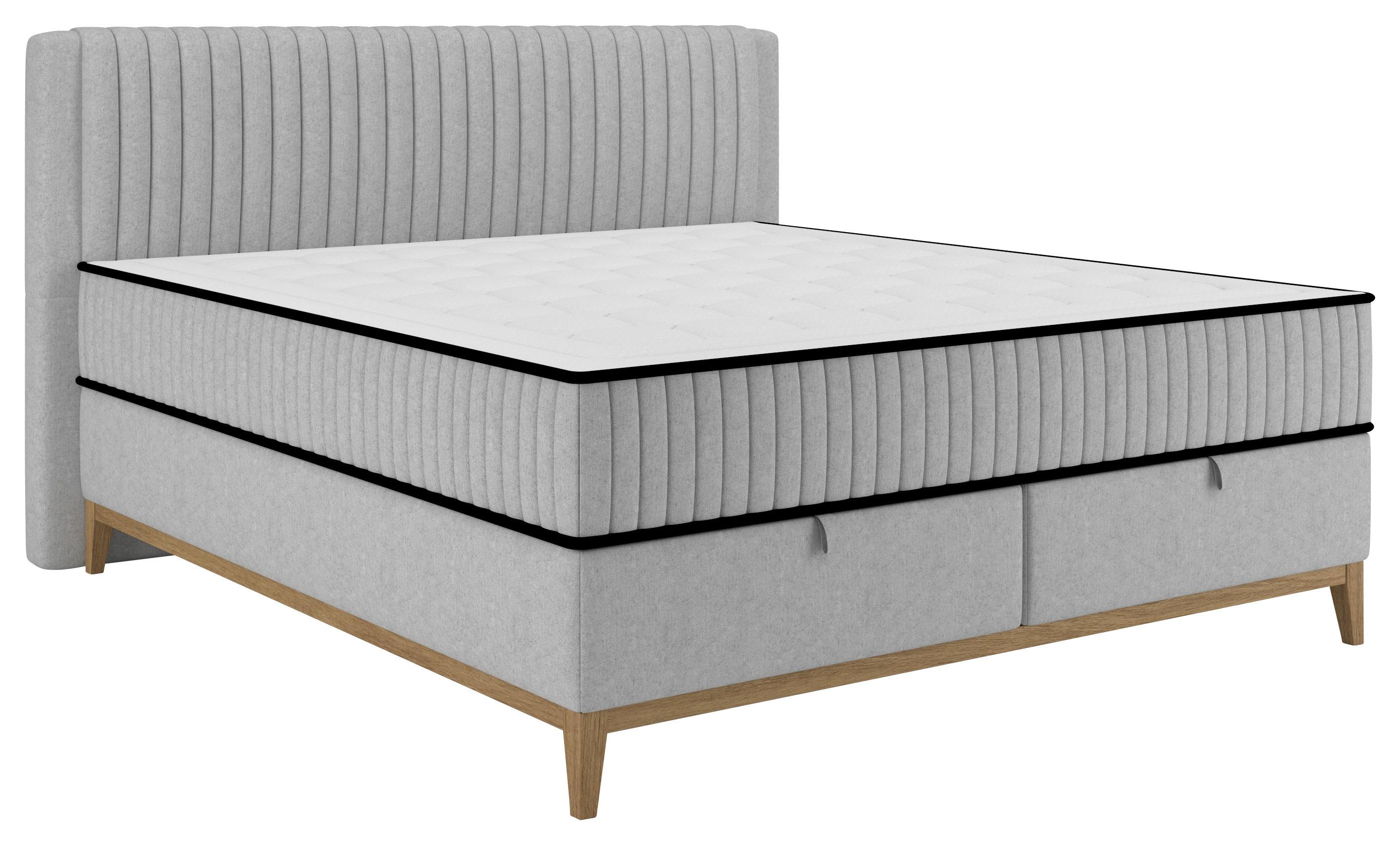 Bett Elena - Silberfarben, Konventionell, Holz/Holzwerkstoff (200/200cm) - Sembella