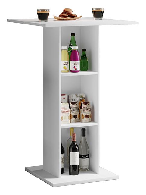Stoječi Pult Bofus, Bela - bela, Basics, leseni material (70/70/108cm) - MID.YOU