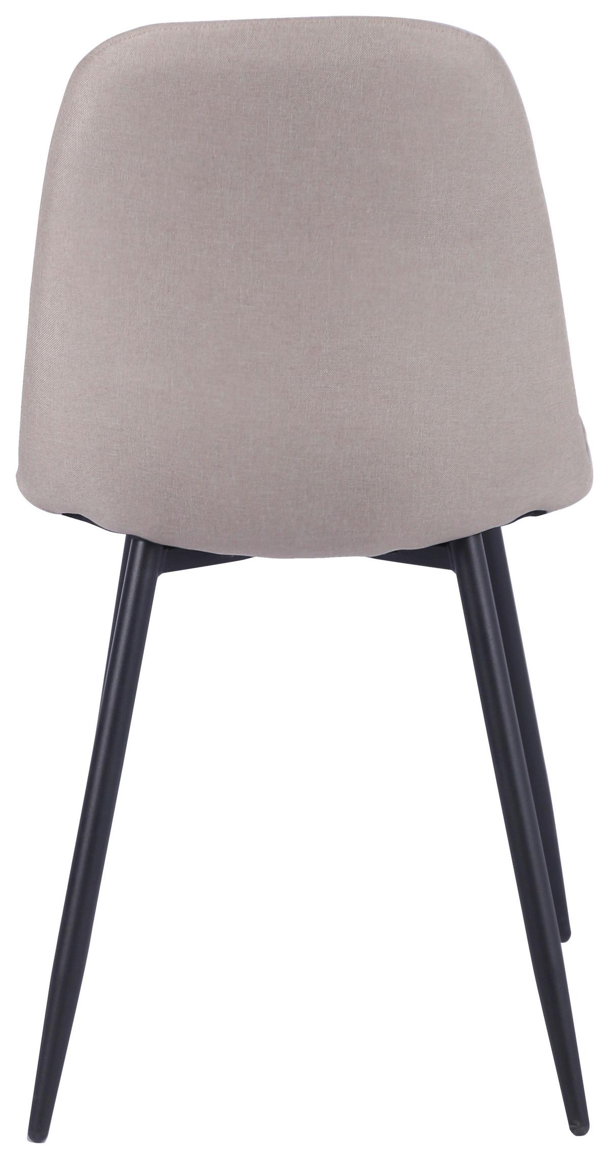 Stol Mona, Bež, Črne Noge - črna/bež, Moderno, kovina/tekstil (44/87/56cm)