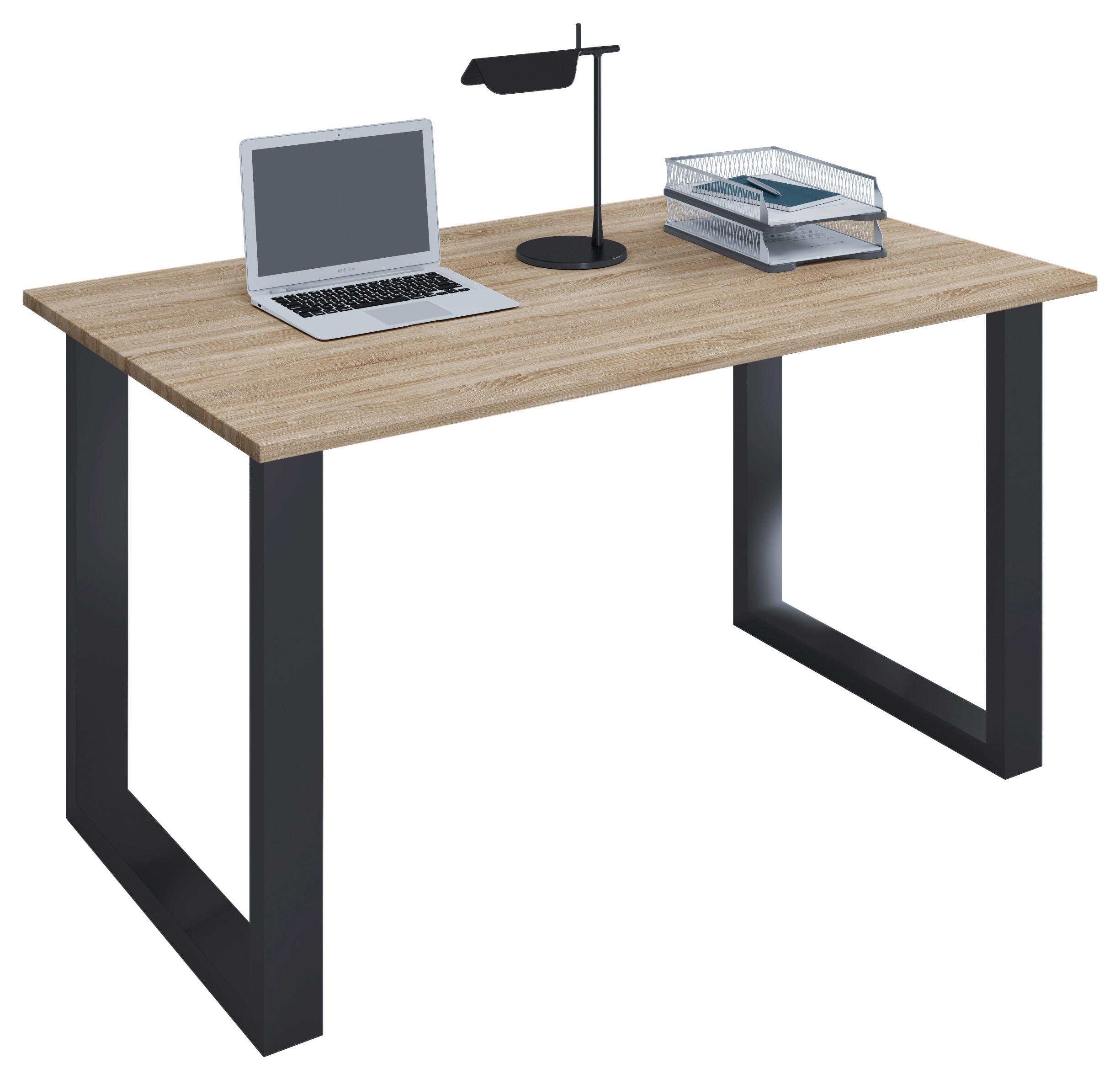 Pisalna Miza Lona, Hrast, 140x80cm - črna/hrast sonoma, Moderno, kovina/leseni material (140/80/76cm) - MID.YOU