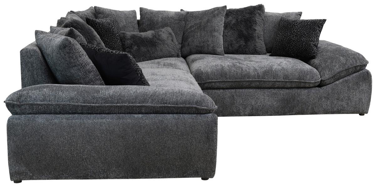 Kutna Garnitura Diun - siva/crna, Trend, tekstil (278/278cm) - Luca Bessoni