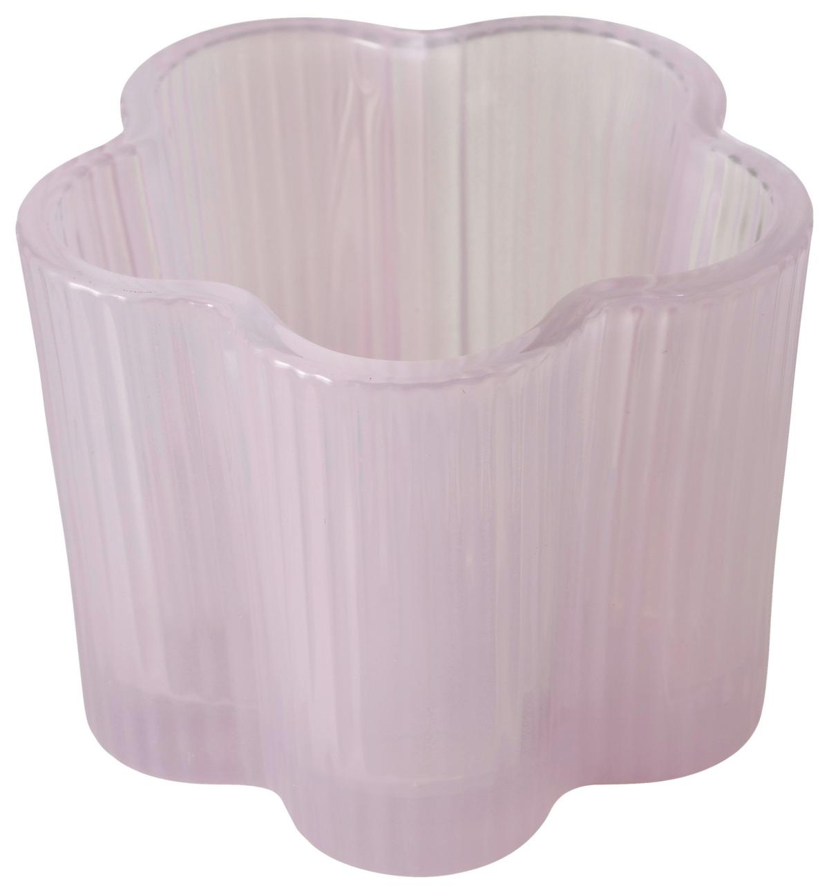 Teelichthalter Fiona I Lila - Lila, Basics, Glas (7,5/6cm) - Mömax